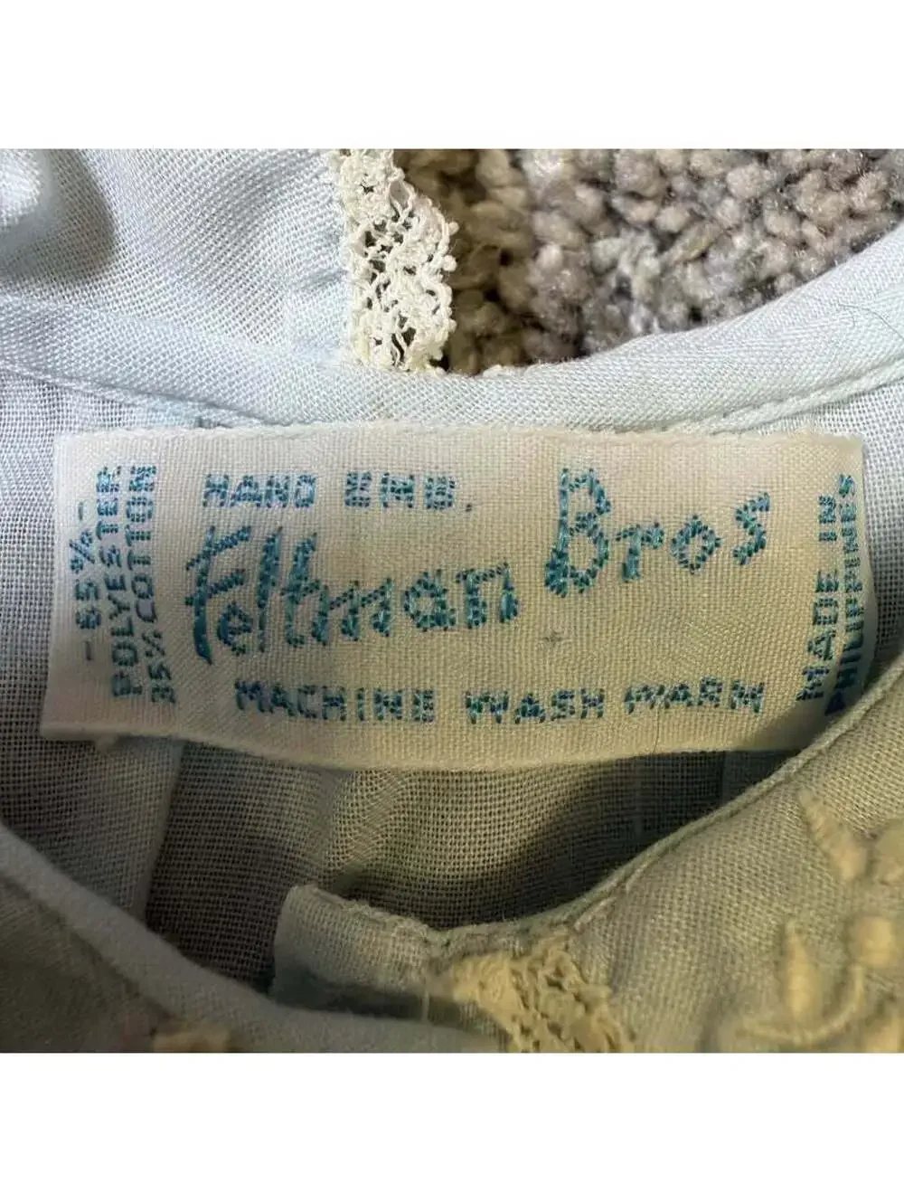 Feltman Bros Vintage Light Blue Baby Dress size 12-24 months